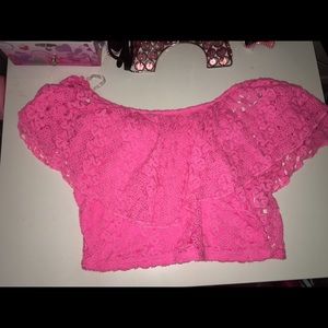 OFF THE SHOULDER LACE CROP TOP