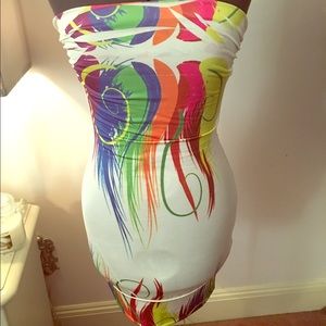 🌈Glam Abstract Color Splotch Dress