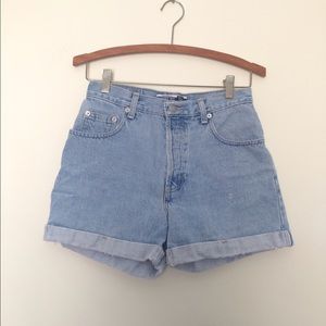 Vintage High-Waisted Light Denim Gap Cuffed Shorts