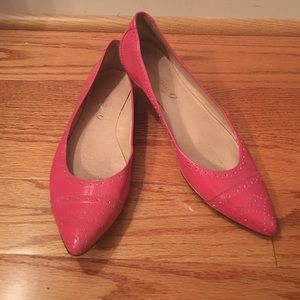 Boutique Hot Pink Patent Point Toe Flats