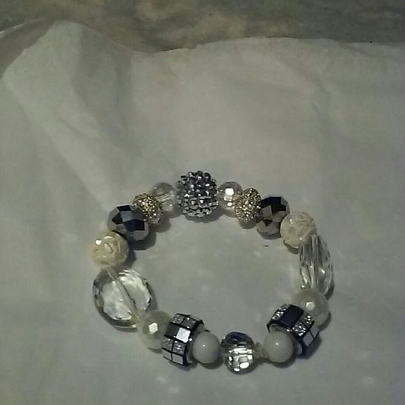 Silver and clear crystal bracelet