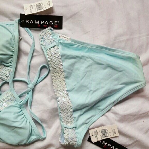 Baby blue and sequin rampage bikini - Picture 2 of 2
