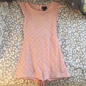 Pink lace romper