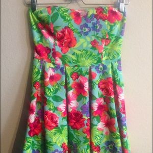 Floral Strapless Mini Dress