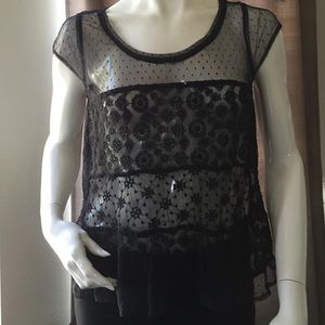 American Eagle size S black lace shirt