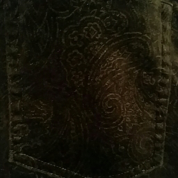 Ralph Lauren paisley print black velvety pants - Picture 3 of 4