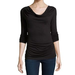 Max Studio Draped Black Top