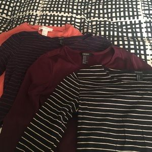 4 long sleeved crop tops