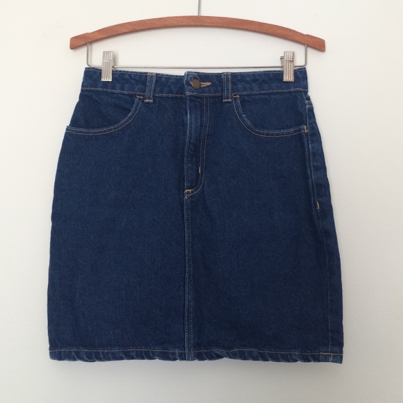 American Apparel High Waisted Denim Mini Skirt
