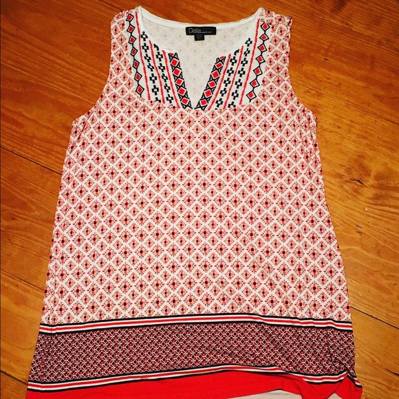 Unique Orange & Navy top