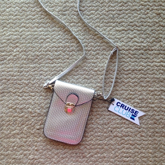 Silver cross body purse