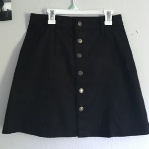 Black button up skirt