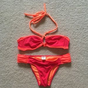 Hollister bandeau bikini top and bottoms