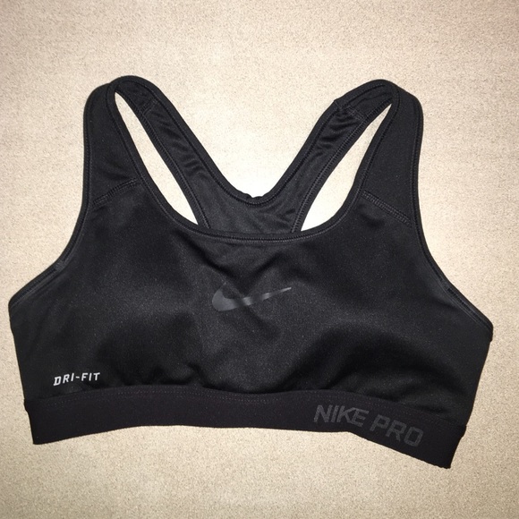 Solid Black Nike Pro Sports Bra
