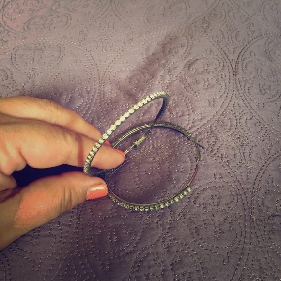 TWO PAIR OF METAL/RHINESTONE EARRINGS