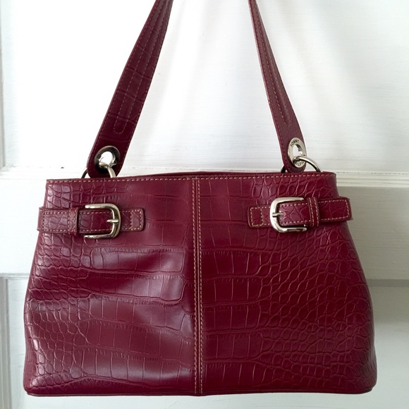 Tommy Hilfiger red crocodile patterned purse
