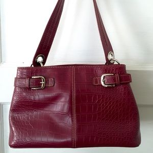 Tommy Hilfiger red crocodile patterned purse