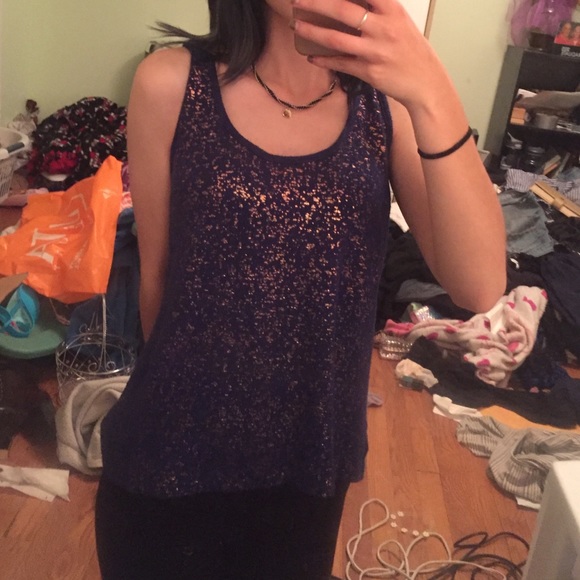 Royal blue knit tank top