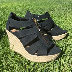 Black Merona Summer Wedges 7.5