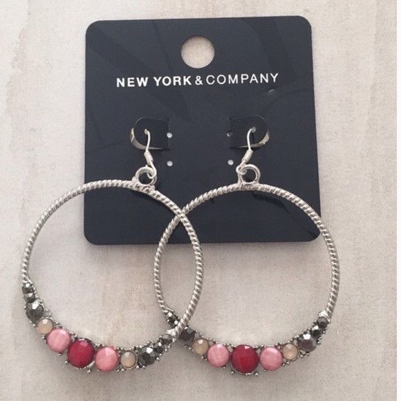 New York & Company Berry & Silver Hoops