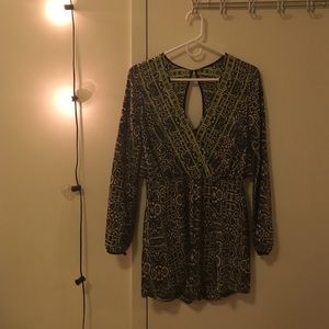 Snake Print Dolce Vita Romper with Neon Detailing