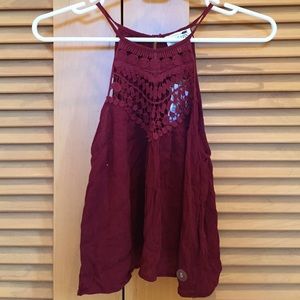 PacSun Burgundy Crop Top