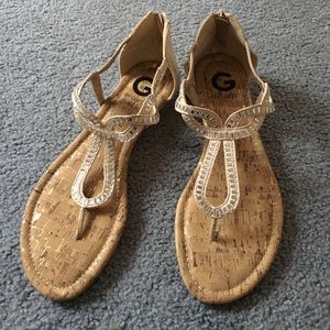 G by Guess gold embellished sandals