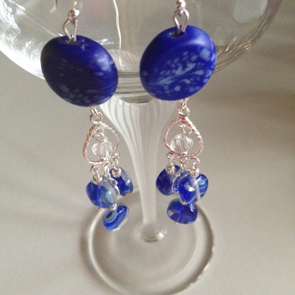 Glass Bead Chandelier EarringsโจHandmade in ๐บ๐ธโจ๐ - Picture 2 of 4