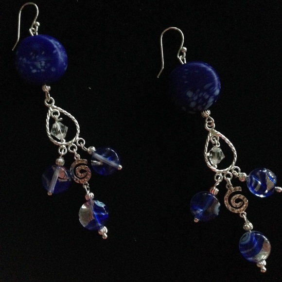 Glass Bead Chandelier EarringsโจHandmade in ๐บ๐ธโจ๐ - Picture 3 of 4