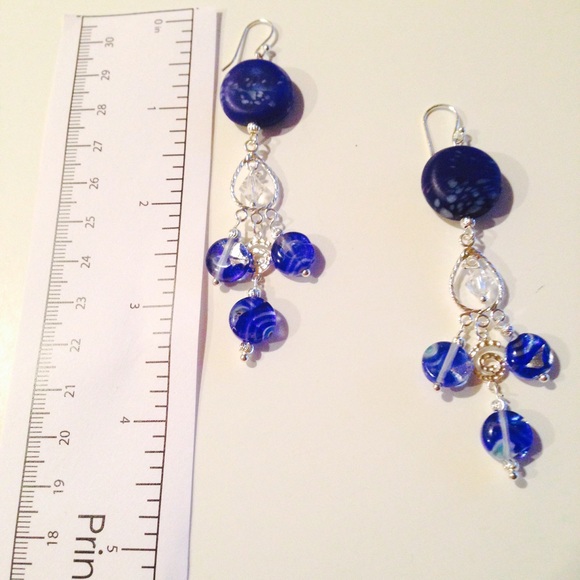 Glass Bead Chandelier EarringsโจHandmade in ๐บ๐ธโจ๐ - Picture 4 of 4
