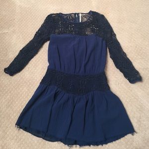 Navy blue size 4 free people dress