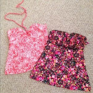 SOLD!!Cute Swim Tops. Black floral.