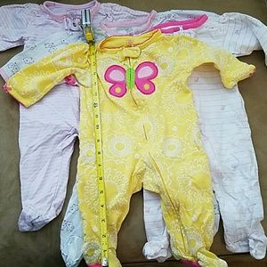 Baby girl sleepers 6 months 4 piece bundle
