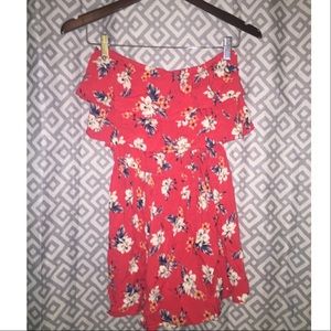 Hollister Red Floral Strapless Romper