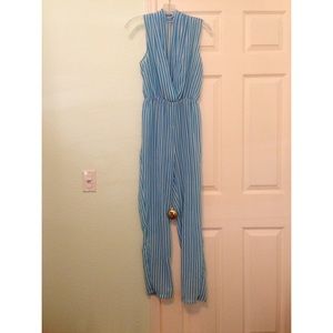 AA Chiffon Drape Front Jumpsuit
