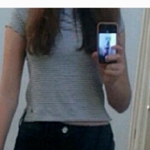 Striped American eagle crop top