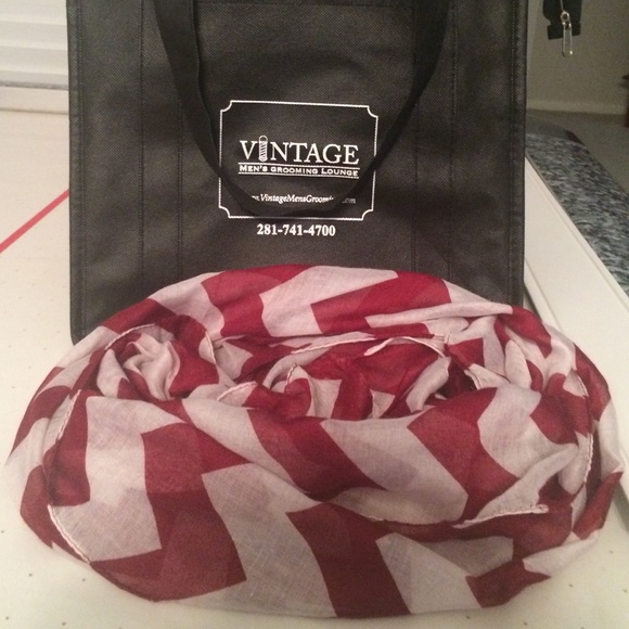 Maroon & White Infinity Scarf