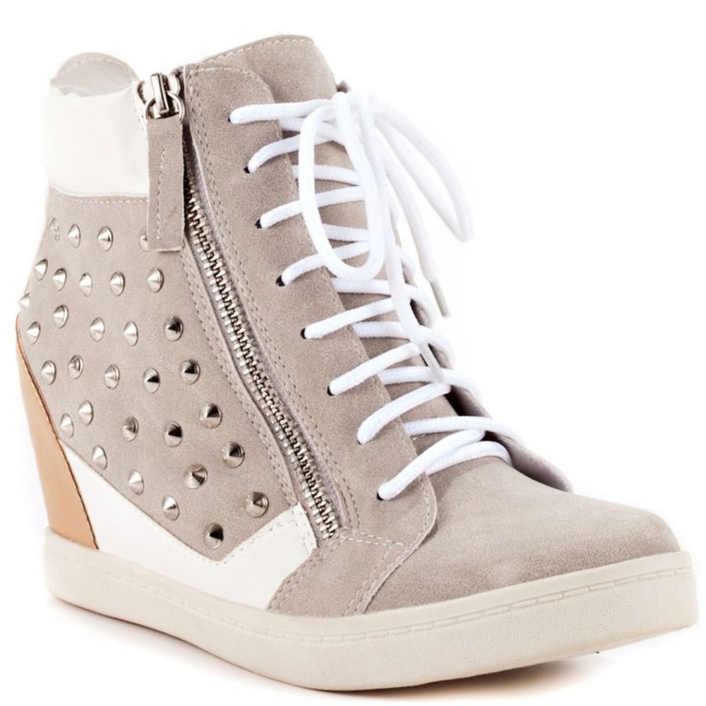 Studded Wedge Sneakers