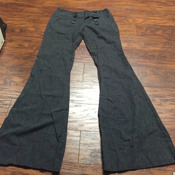 Black and white pinstripe pants.