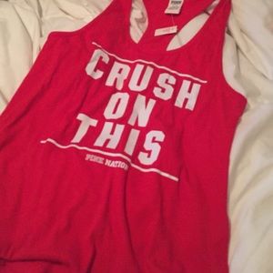 VS Pink Nation Racerback Tank CRUSH ON THIS Red