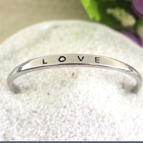 Stainless Steel "LOVE" Bracelet 1 rose gold left - Picture 3 of 4