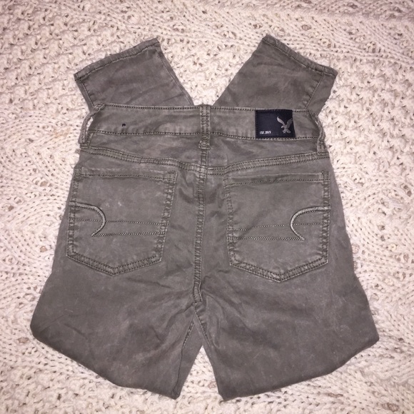 American Eagle Army Green Crop Jeggings