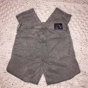American Eagle Army Green Crop Jeggings