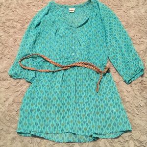 3/4 sleeve shirt with belt