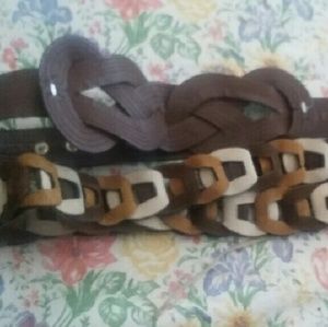 2 brown fashion belts