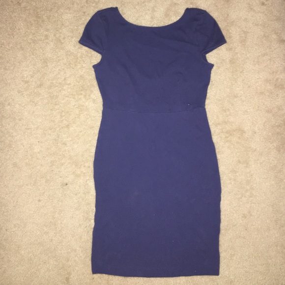 Forever21 blue bodycon dress with capped sleeves