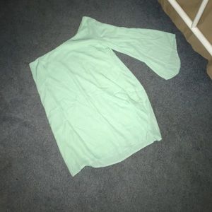 Mint green one shoulder dress