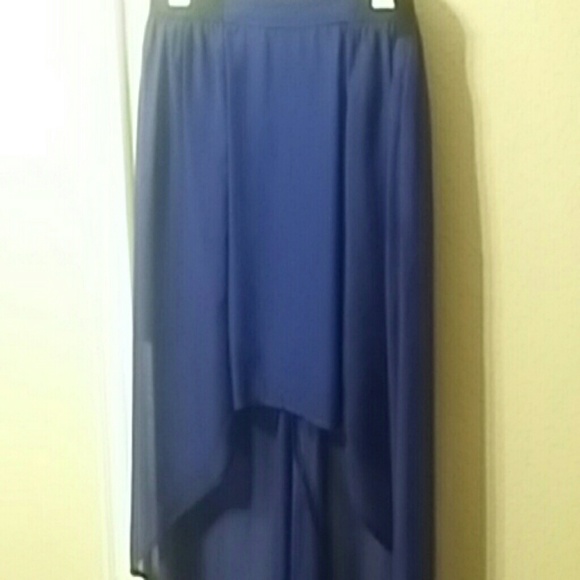 Royal blue high low skirt