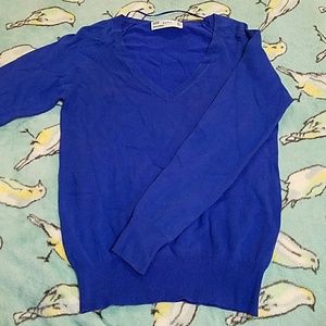 Zara blue v-neck sweater