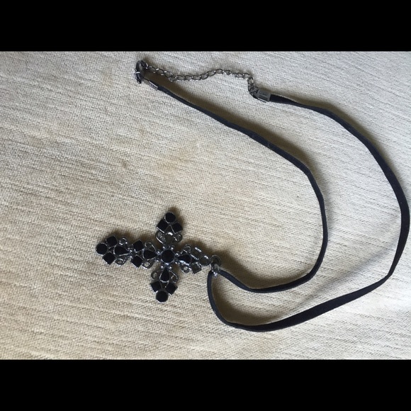 Black cross necklace